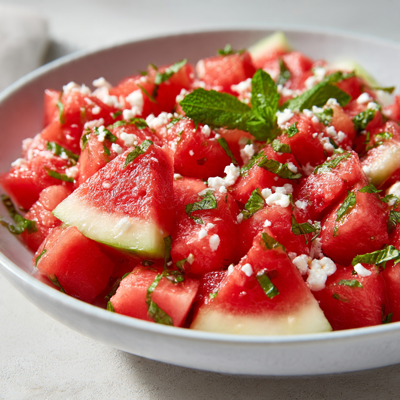 Fresh Watermelon Salad with Honey Lime Vinaigrette