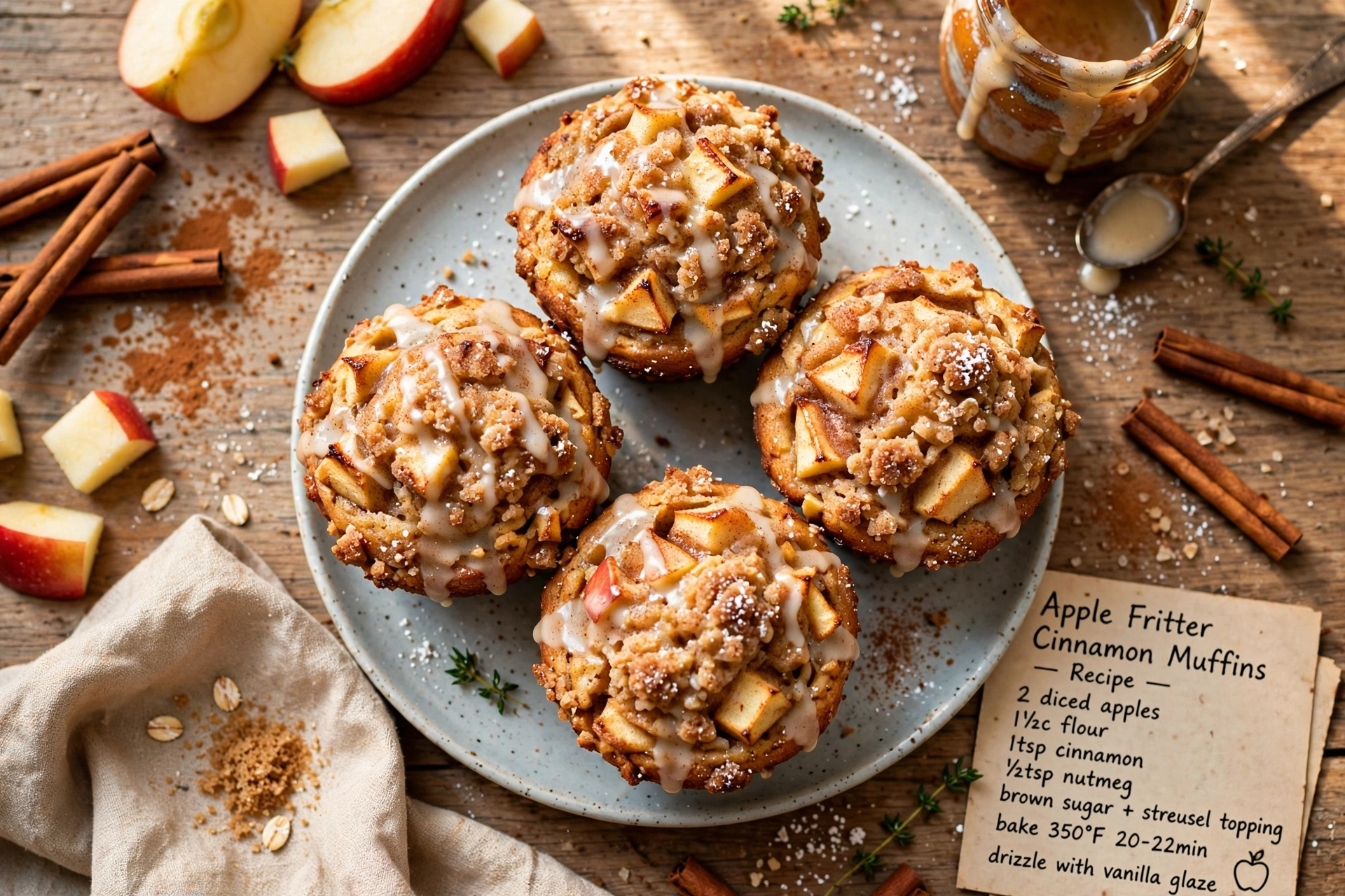 Apple Fritter Cinnamon Muffins