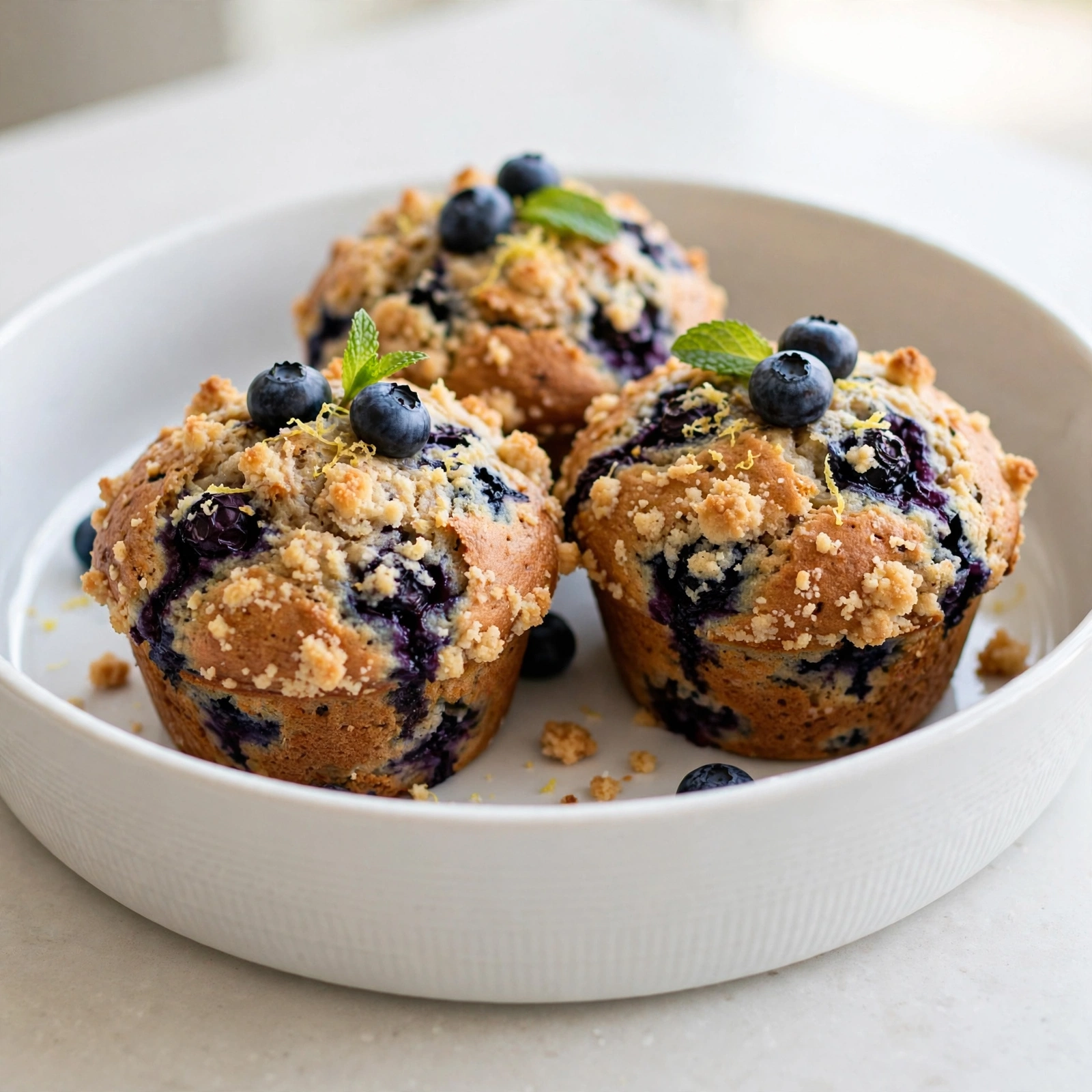 Bakery Style Blueberry Muffins
