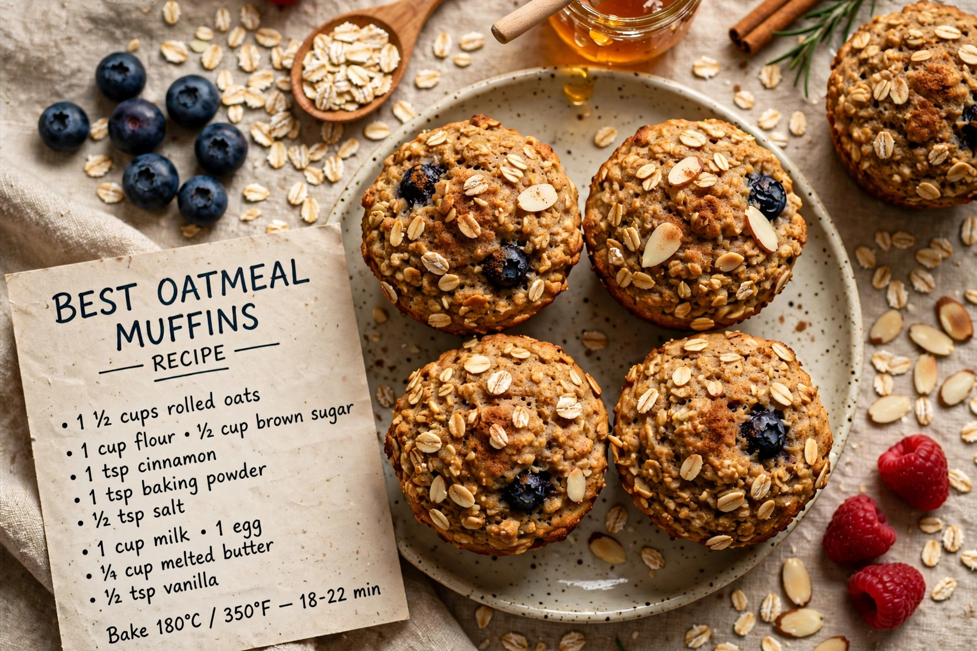 Best Oatmeal Muffins with Brown Sugar and Cinnamon