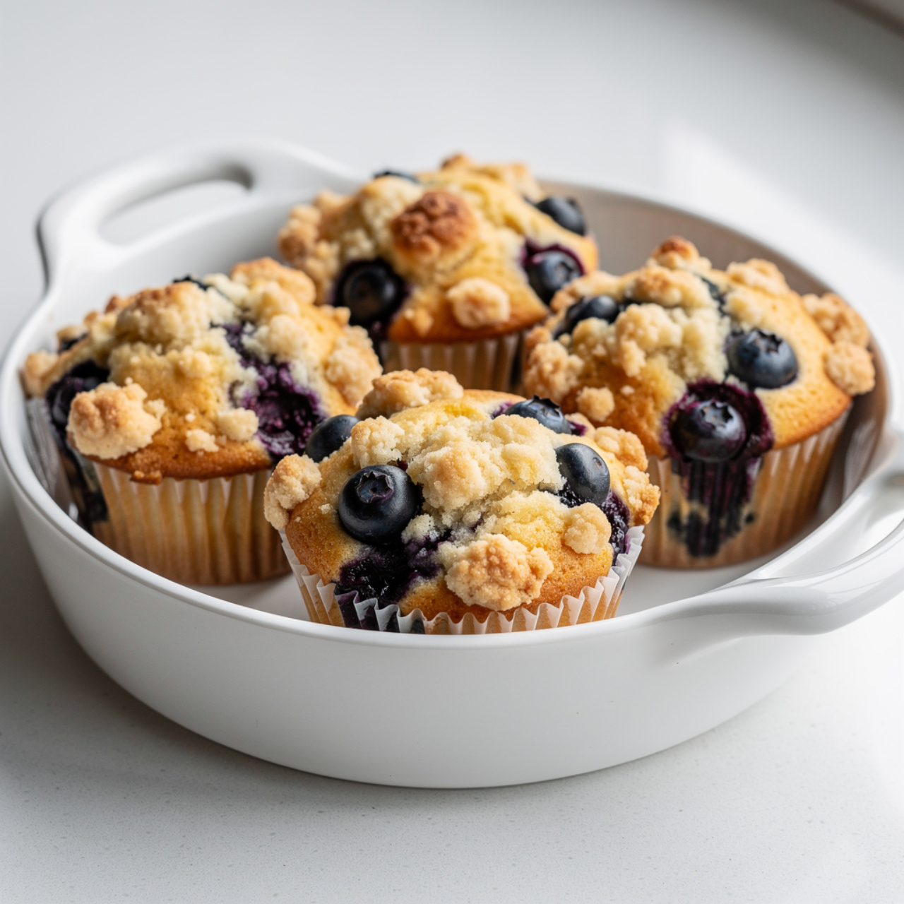 Blueberry Muffins with Crumble Topping