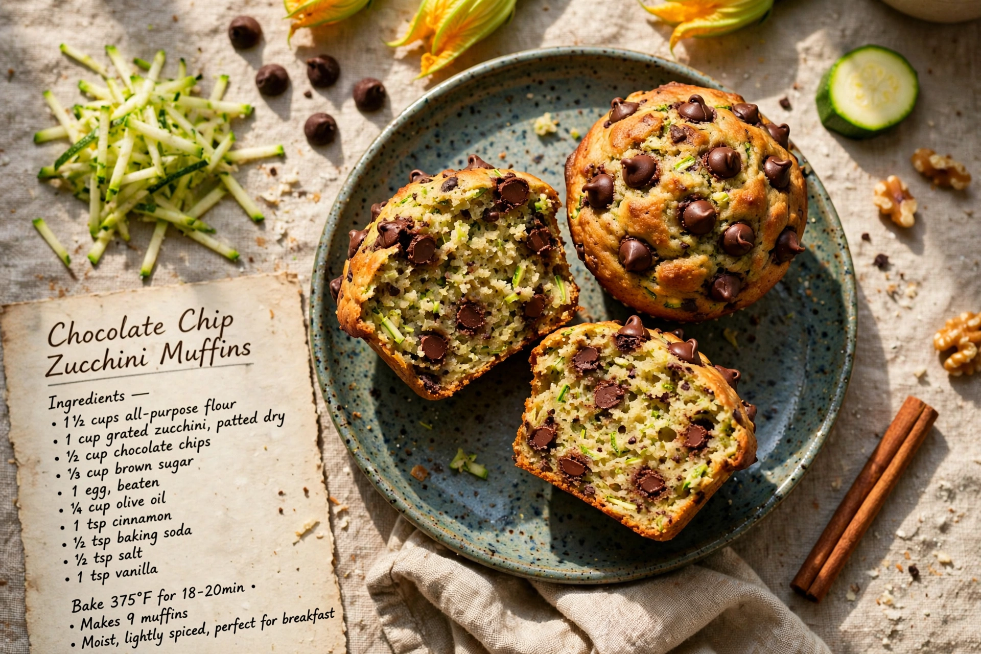 Chocolate Chip Zucchini Muffins