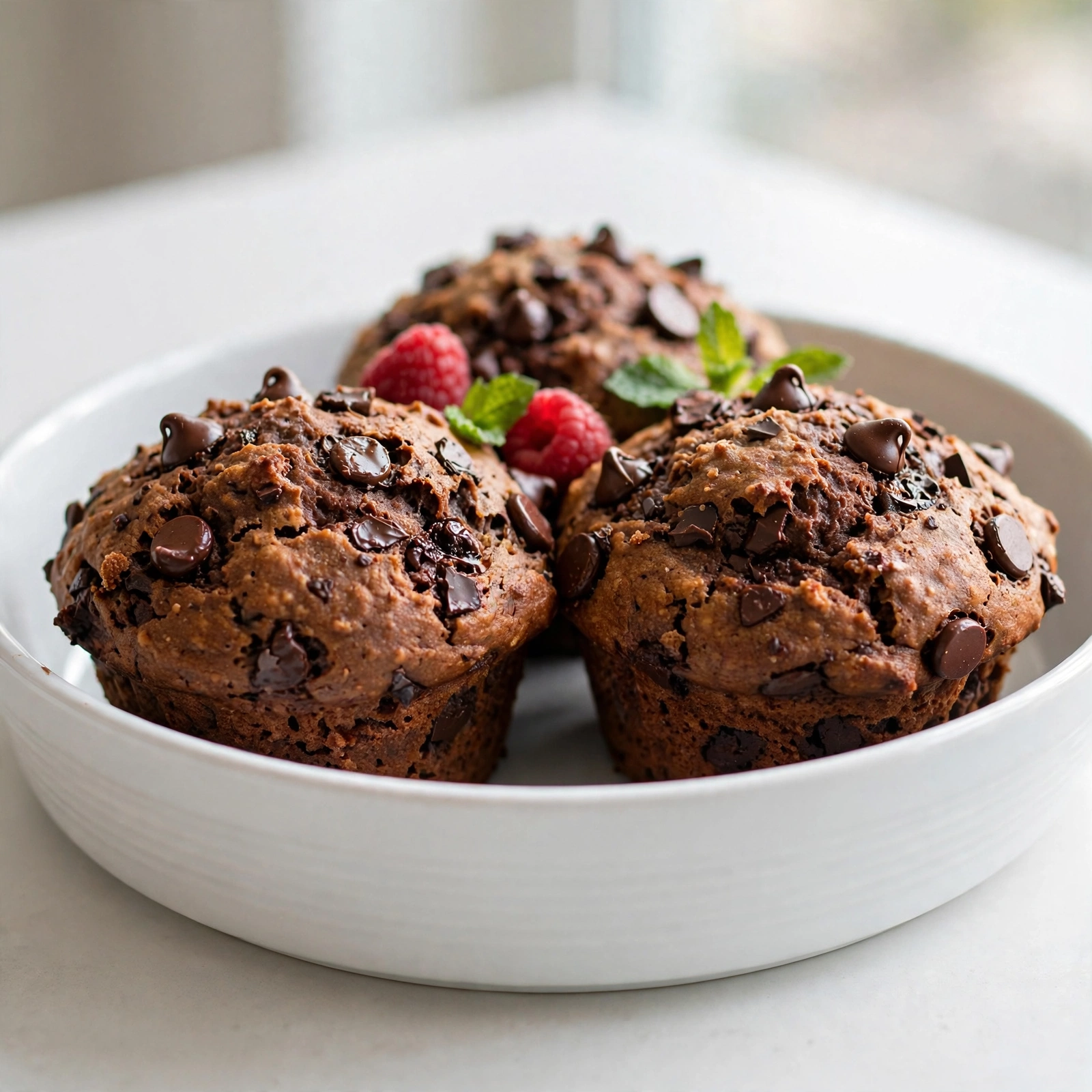 Copycat Costco Double Chocolate Chip Muffins