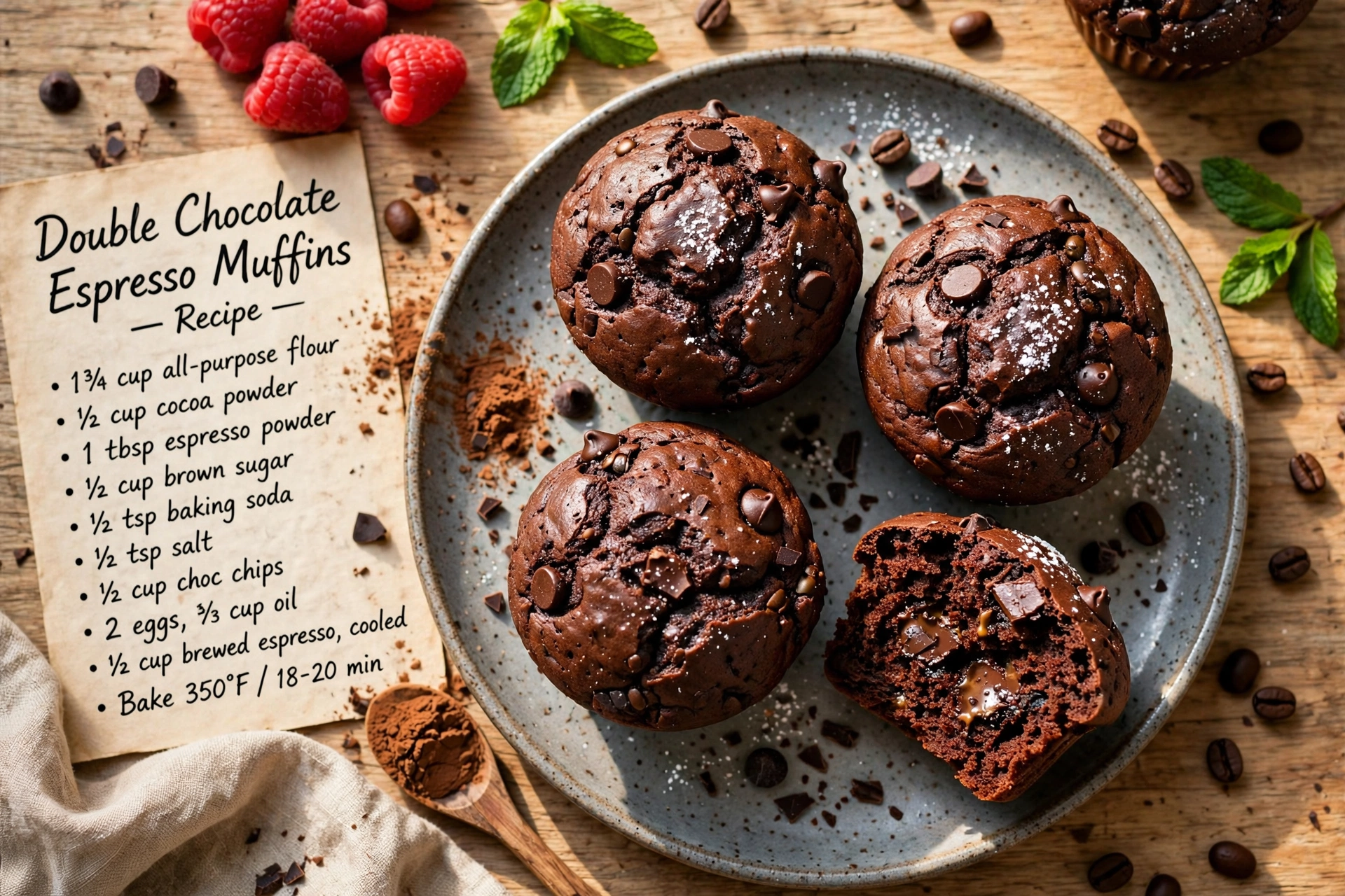 Double Chocolate Espresso Muffins
