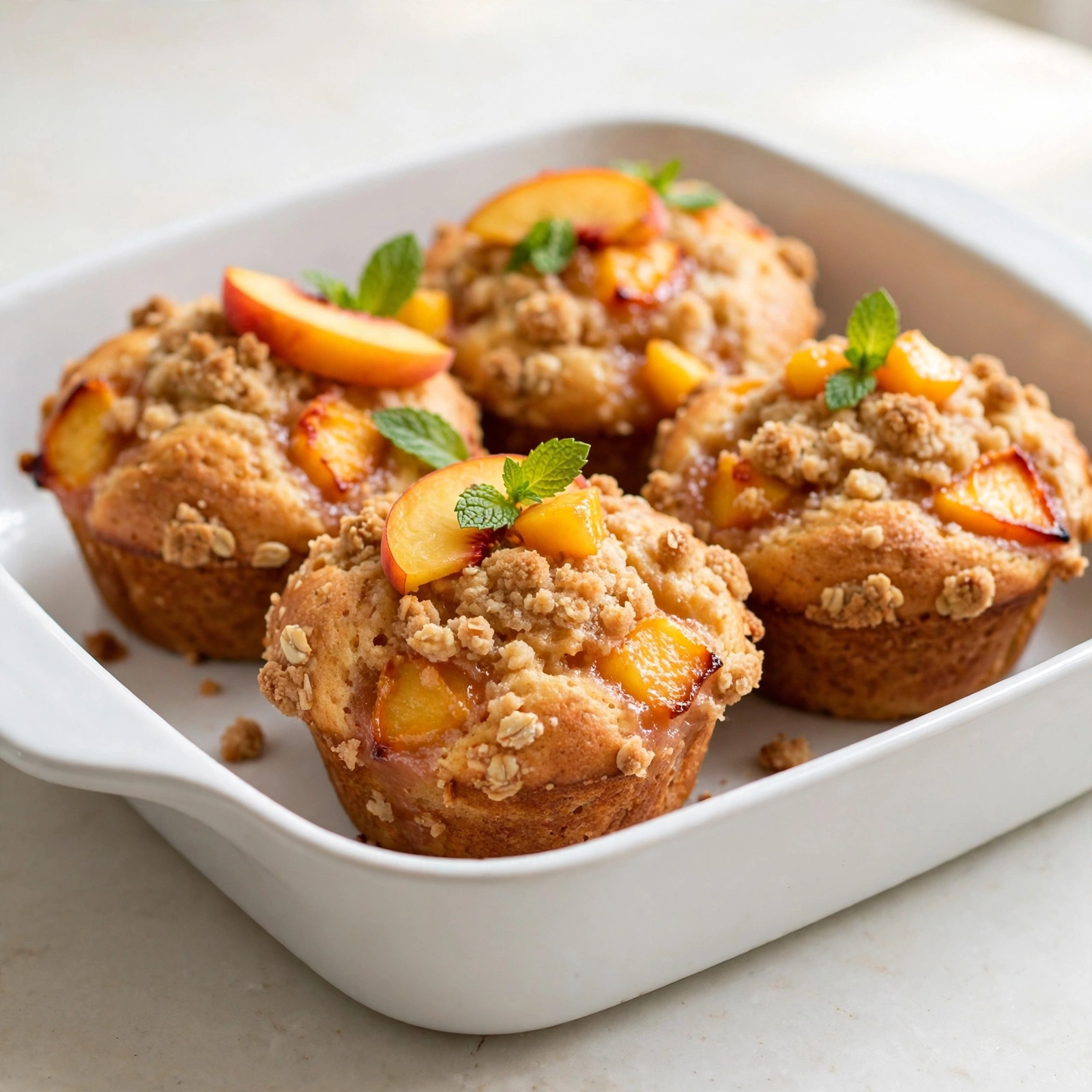 Peach Cobbler Muffins